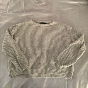 Brandy Melville Light Grey Crew Neck Sweater